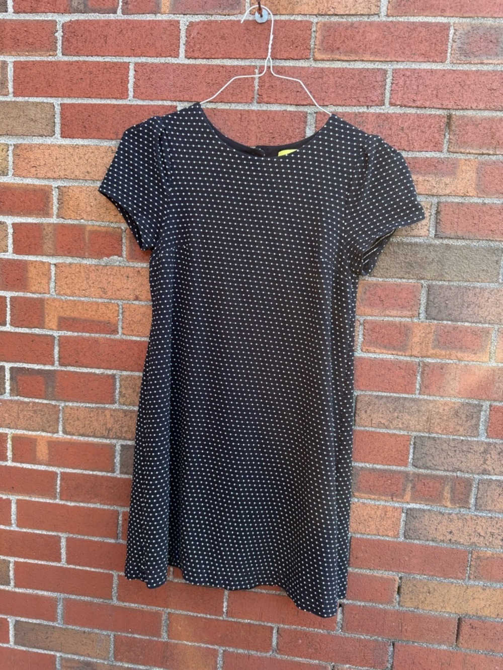 Maeve Anthropologie Black Polka Dot Dress XS Short Sleeve Shift Mini